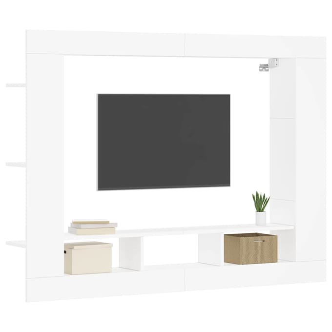 vidaXL - Tv-meubel - 152x22x113 - cm - bewerkt - hout - wit