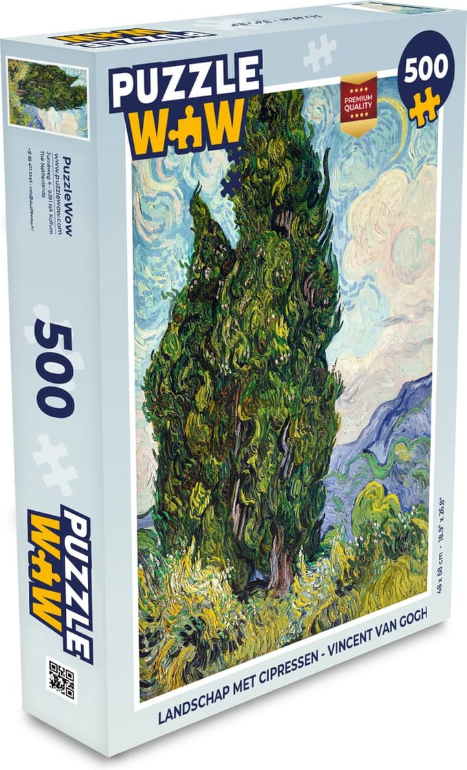 Puzzel Landschap met cipressen - Vincent van Gogh - Legpuzzel - Puzzel 500 stukjes