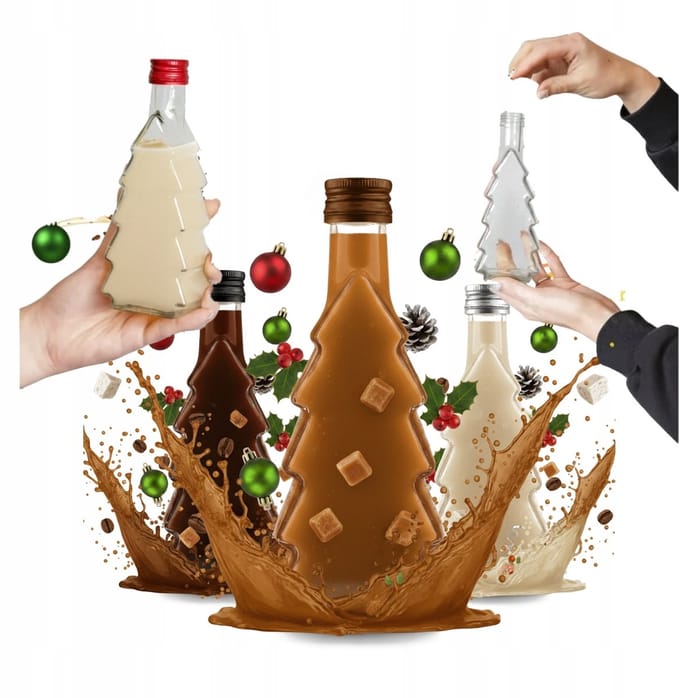 Bimberek - Decoratieve Fles - 250 ml - Kerstboomvorm - Geschenkflessen