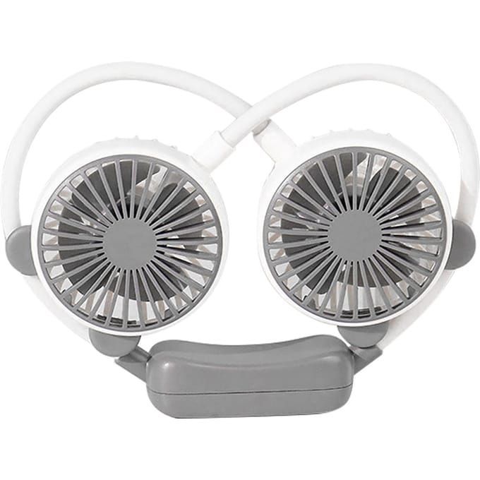 Draagbare nekventilator, buigbaar, draagbaar, USB-oplaadbaar, handsfree mini-hangventilator voor op kantoor en onderweg wit