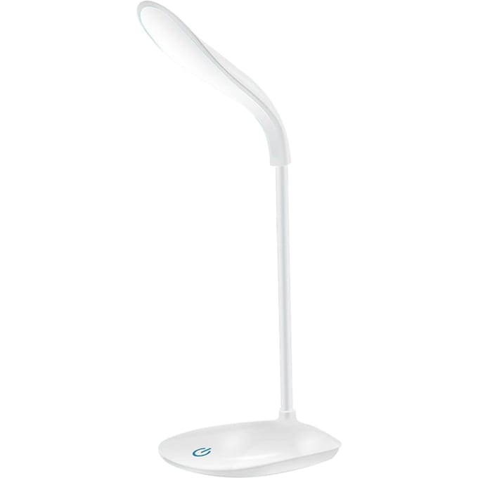 Oplaadbare led-bureaulamp, draagbaar USB-opladen en plug-in, 360 graden flexibele slang, leeslamp, studenten wit