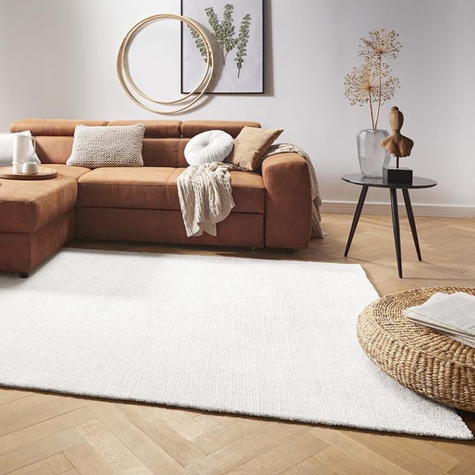 Effen vloerkleed - Supersoft crème 80x150