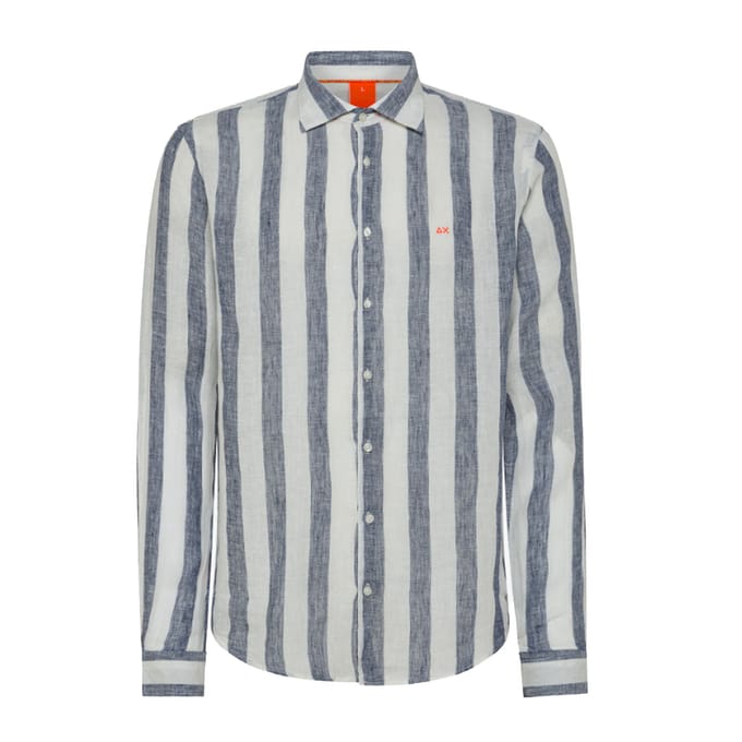 Sun68 Beach - Shirt Fancy Stripe 0701 Navy/white S33123