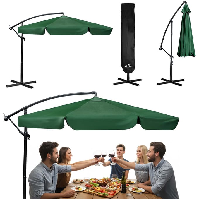 Opvouwbare tuinparasol, 6 segmenten, 350 cm, met hoes Plonos PL-880