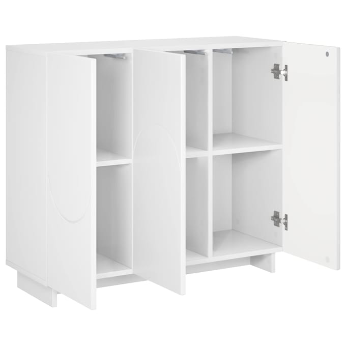 vidaXL - Dressoir - Hoogglans - Wit - 85,5 - x - 31 - x - 75 - cm - Bewerkt - hout