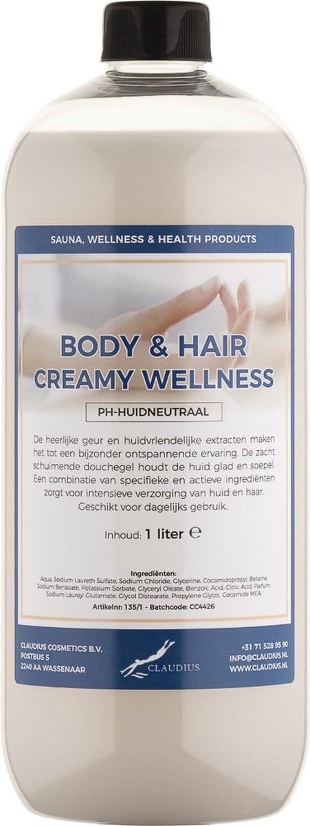 Body & Hair Creamy Wellness 1 liter - 2 in 1 voor lichaam en haar.