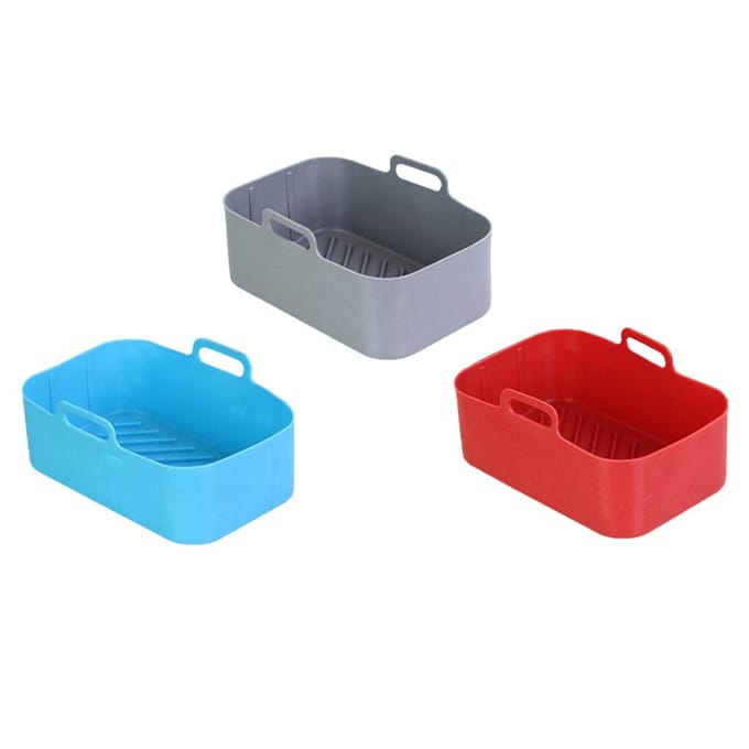 Airfryer Siliconen Pot Voedselkwaliteit Siliconen Dubbele Mand Airfryer Bakpapier Keukenaccessoires Code red