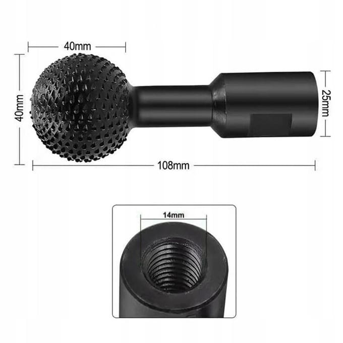 Falon-Tech - Sferische Freeskop - 40mm - Voor Houtbewerking - Staal - M14