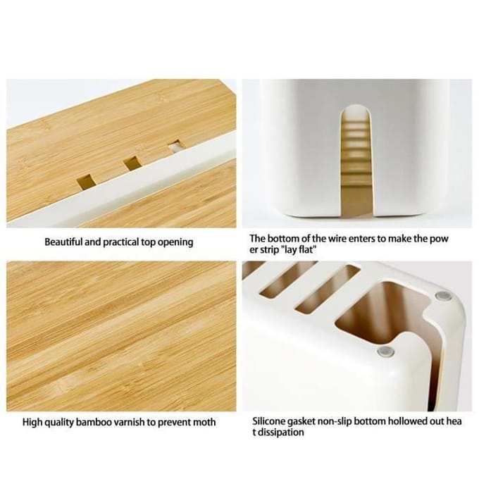 Boîte de rangement pour câbles - CIKONIELF - Cache-prise anti-poussière - Dissipation thermique - Blanc blanc