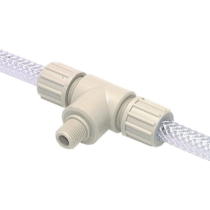16x10mm & G3/4'' PVDF T-stuk Knelfitting Buitendraad 10bar Kunststof en Polyamide