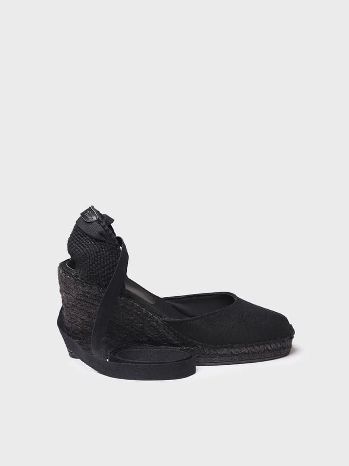 Valenciaanse espadrille voor dames met sleehak en linten | FLORINA