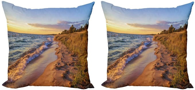 ABAKUHAUS Kust – Kussenhoezen Set – 2x50x50 cm – Dubbelzijdig