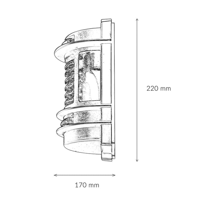 Licht-Erlebnisse - Gracia - Wandlamp - IP64 - E27 - van - Echt messing glas - in - Glanzend messing