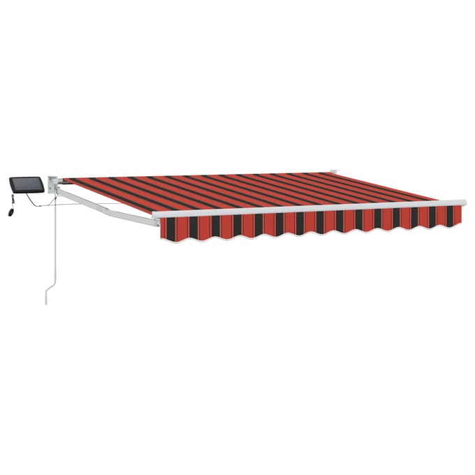 vidaXL - Handbediende - luifel - met - LED's - Oranje, - Bruin, - Wit - 3 - x - 2,5 - m