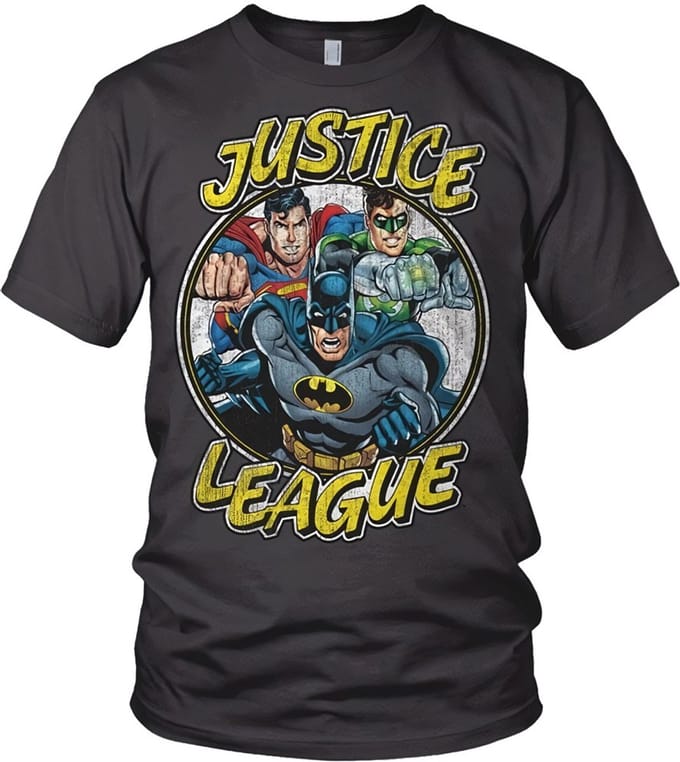 DC Comics Justice League Heren Tshirt -S- Team Grijs