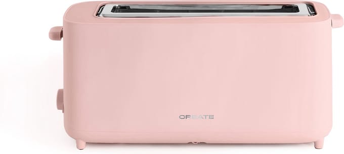 CREATE - Broodrooster 950W - Met veiligheidssysteem - Zes vermogensstanden - Pastel roze - TOAST STUDIO XL