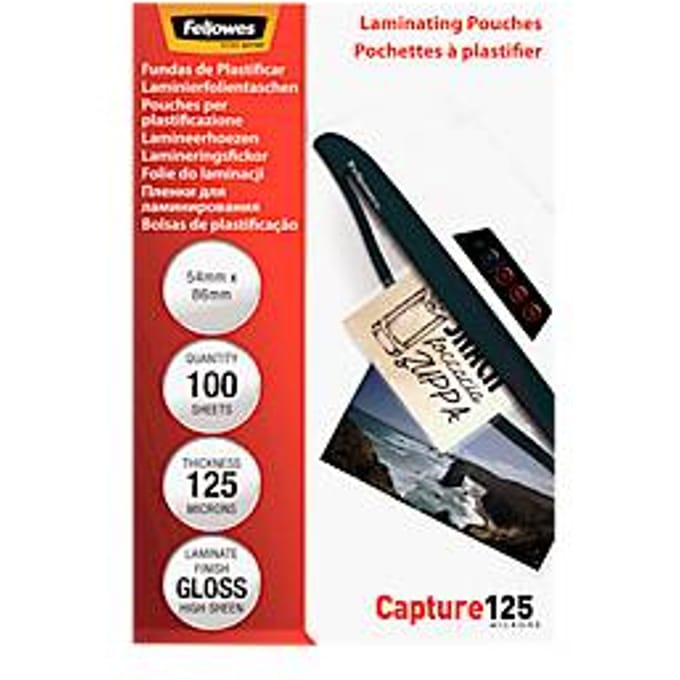 Fellowes Lamineerfolie 86 x 54 mm, Creditcard 125 micron glanzend 100 stuk(s)