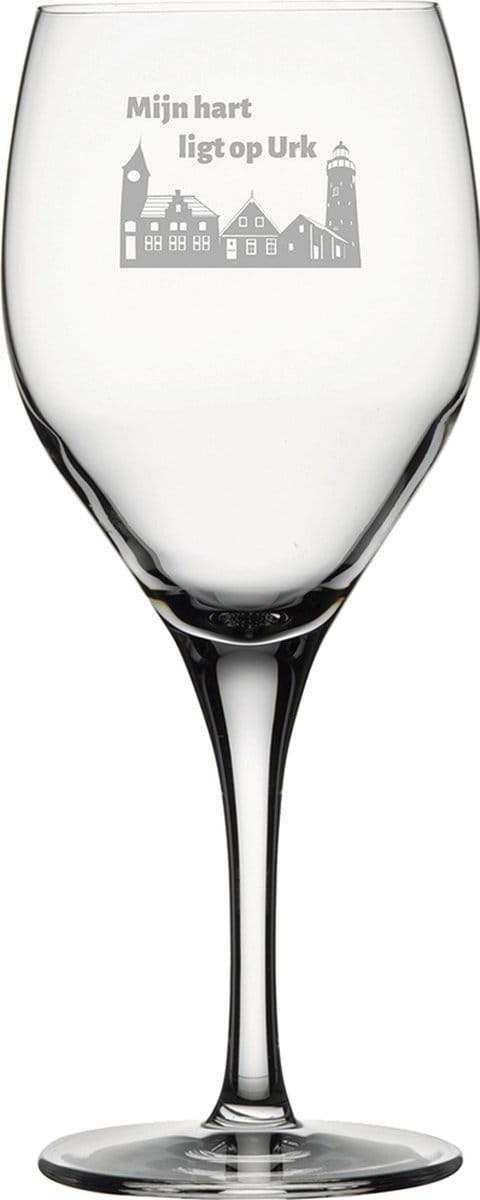 Gegraveerde witte wijnglas 34cl Urk