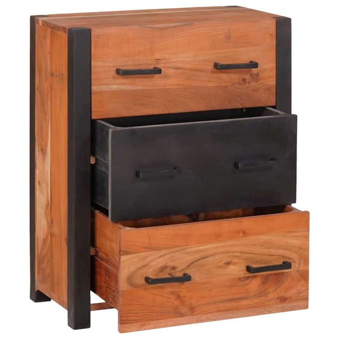 vidaXL - Dressoir - 3 - st - Bruin - 110 - x - 30 - x - 75 - cm - Massief - Acacia - Hout