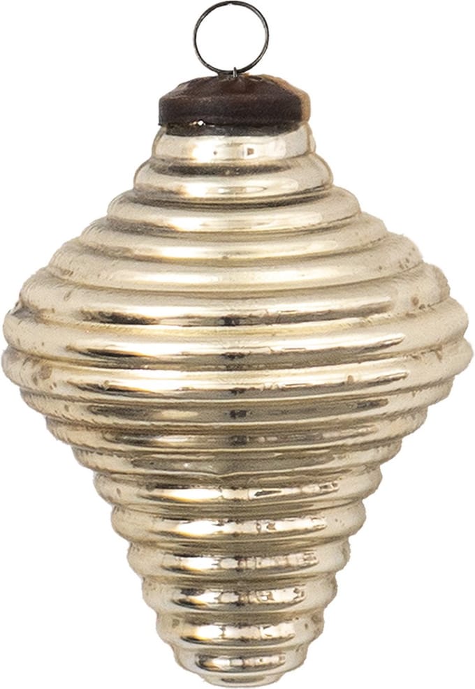 Clayre & Eef Kerstbal Overig Ø 6 cm Zilverkleurig Glas Kerstballen