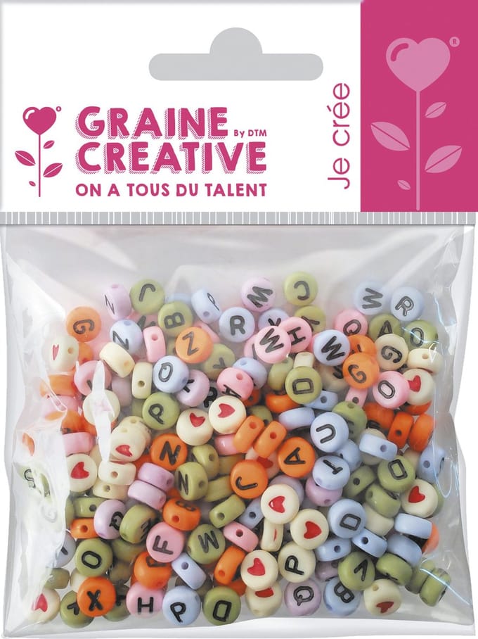 Graine Creative alfabet kralen multicolor - educatief speelgoed 250 stuks.