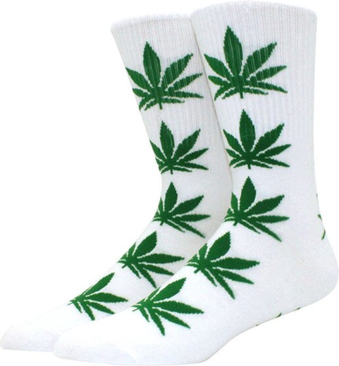 Finnacle - Wietsokken - Cannabissokken in groen-wit voor unisex, maat 36-45