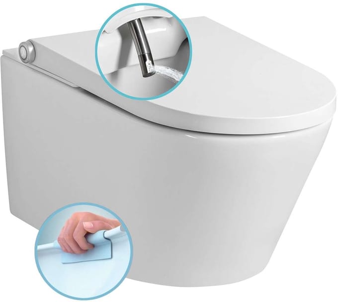 Sapho Veen Clean - Elektronisch bidet met keramiek, randloos, SoftClose, wit VE421