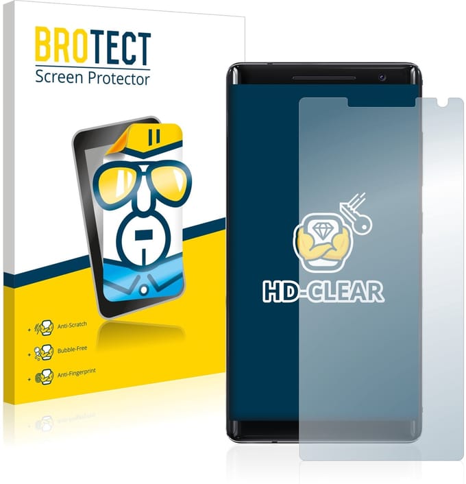 BROTECT - Screenprotector voor Nokia 8 Sirocco - Folie Beschermfolie transparant 2 Stuks
