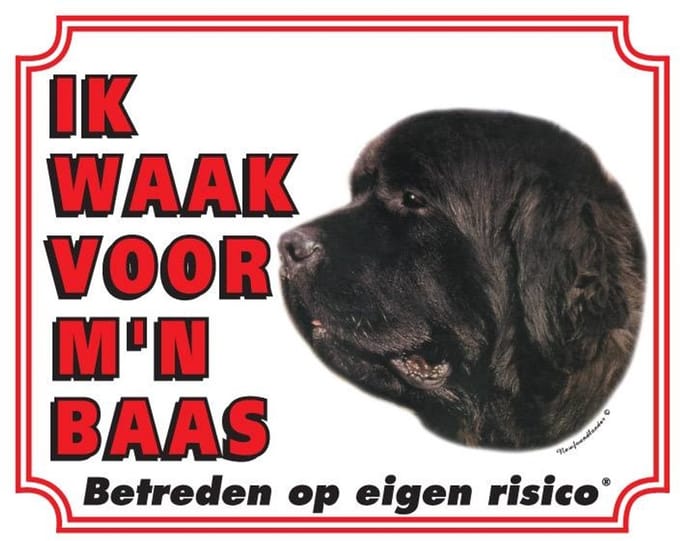 Newfoundlander Waakbord - Ik waak voor mijn baas