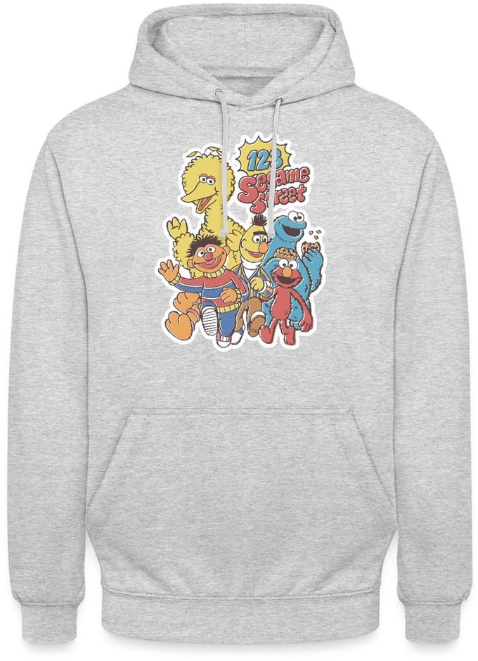 Sesamstraat 123 Sesame Street Groep Hoodie Unisex