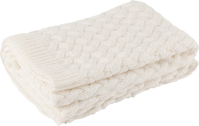 J-Line plaid Gebreid - textiel - blanc - 180 x 130 cm