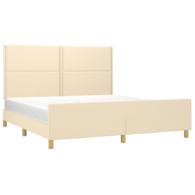 vidaXL - Bedframe - zonder - matras - stof - crèmekleurig - 180x200 - cm