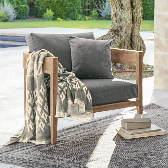 LOBERON Fauteuil Courtelevant grijs/bruin