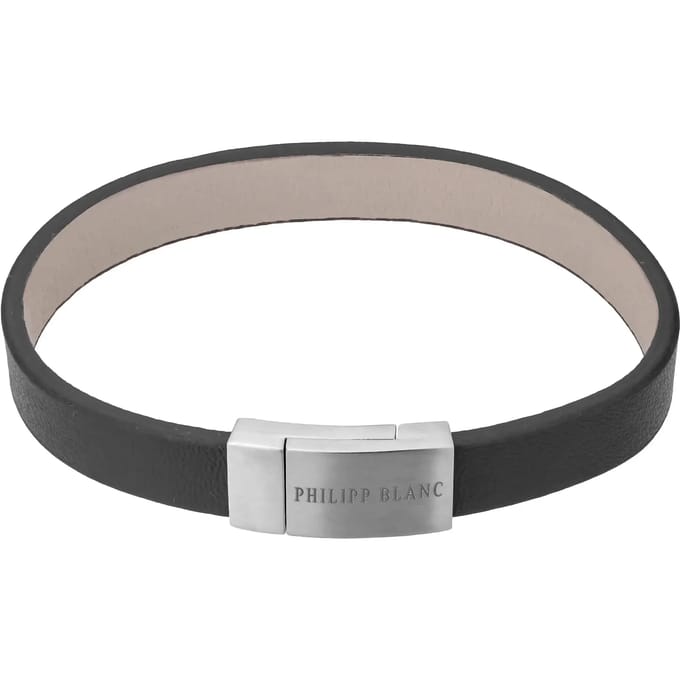 Echt leer en roestvrij stalen armband Philipp Blanc Anton