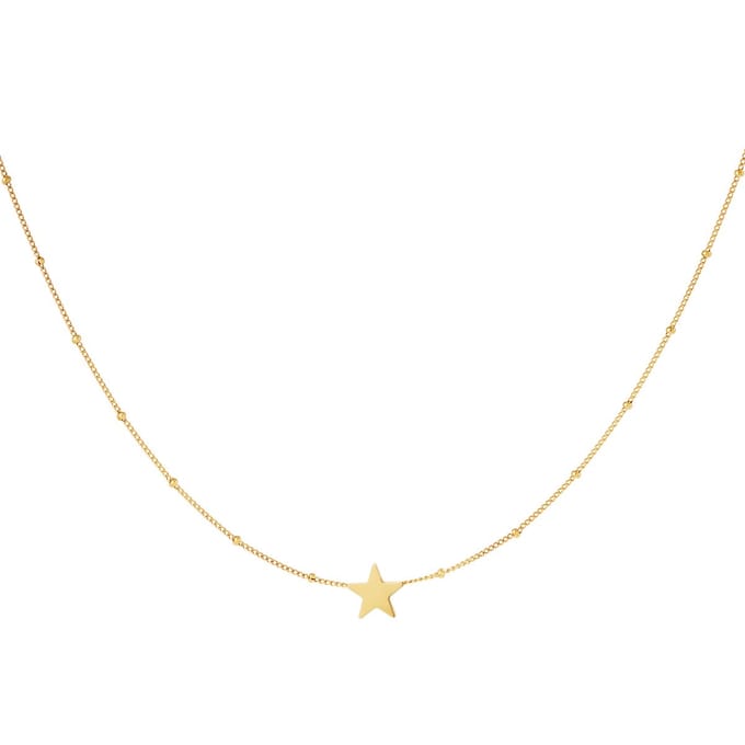 RVS ketting ster - Yehwang - Ketting - One size - Goud