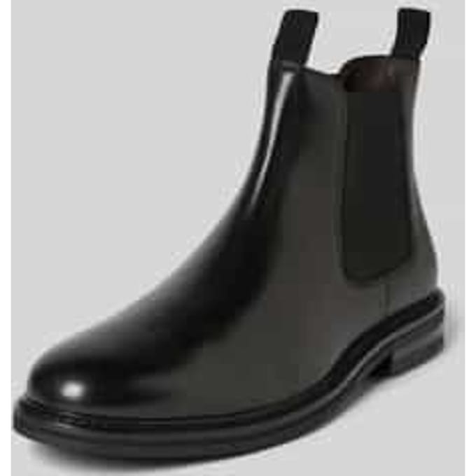 Chelsea boots van leer met elastische inzetten, model 'Santosh'
