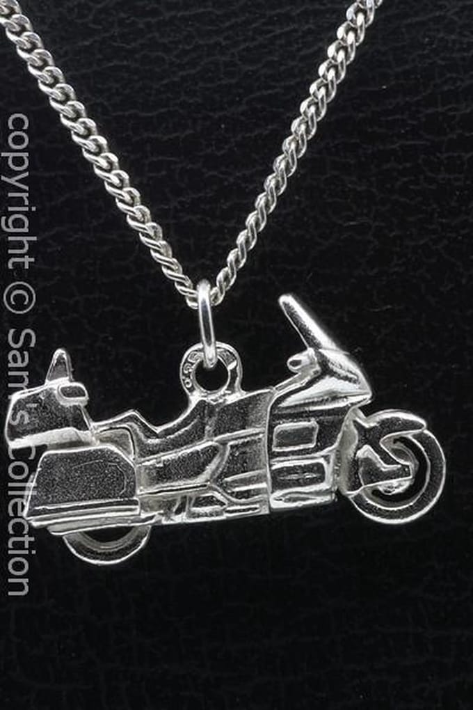 Zilveren Honda Goldwing motor vlak ketting hanger