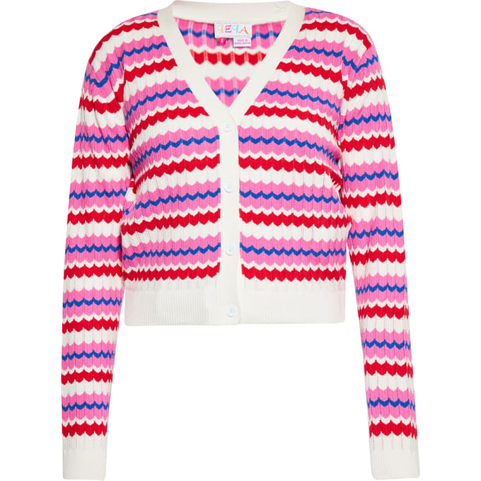 IZIA Vest Dames Wol Wit Veelkleurig
