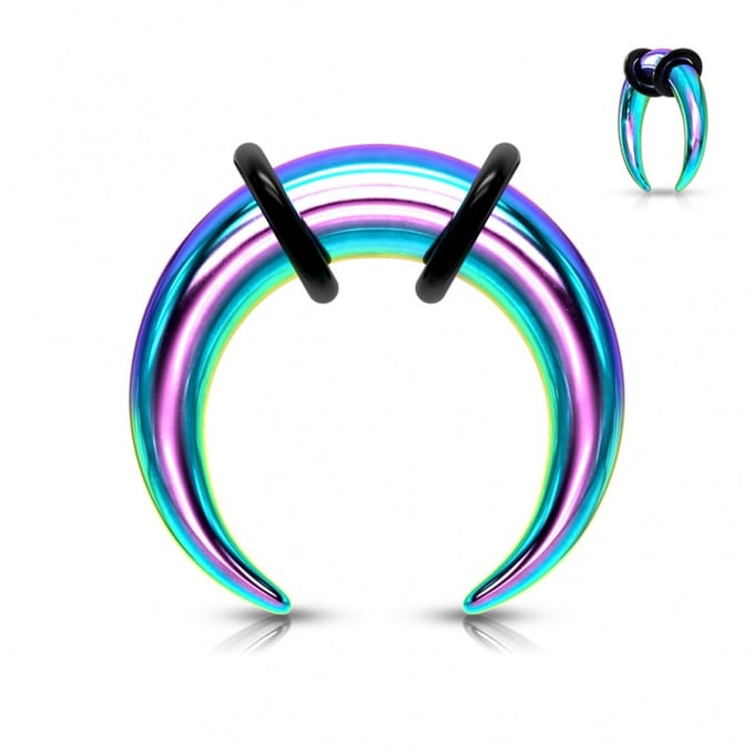 Taper PVD C-shape 5 mm - regenboog - LMPiercings