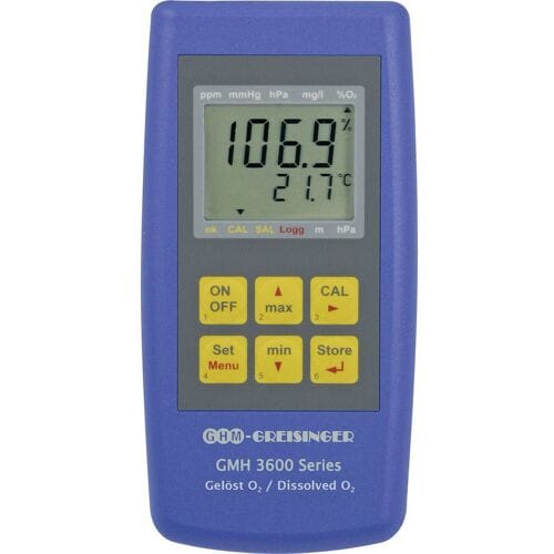 Greisinger GMH 3611-GL Zuurstofmeter Druk, O₂-concentratie, O₂-verzadiging