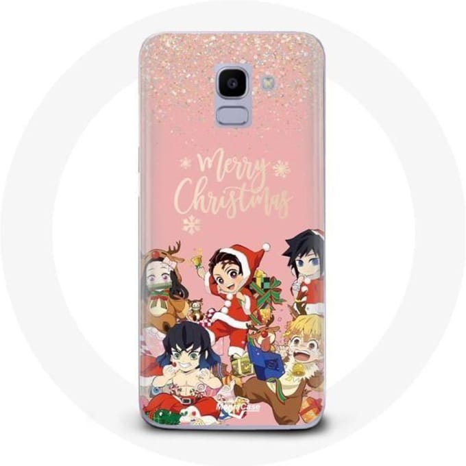 Coque pour Samsung Galaxy A6 2018 Demon slayer merry christmas affiche Anime Manga