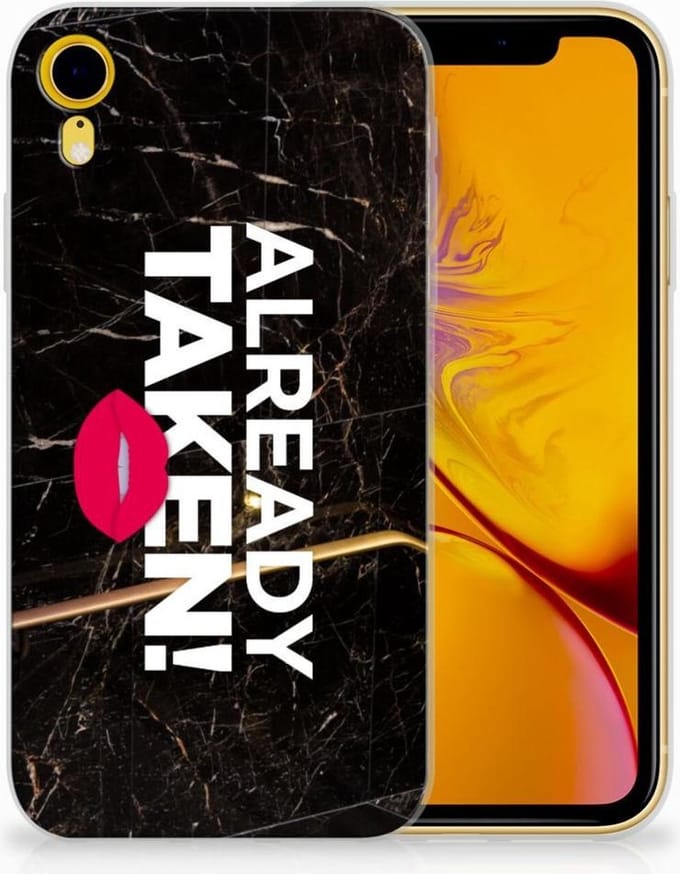 Apple iPhone Xr Siliconen hoesje met naam Already Taken Black