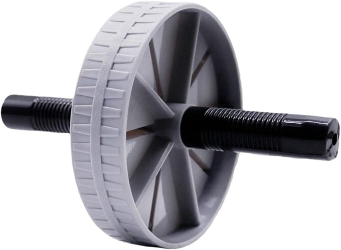 Buikspierwiel - Ab Roller - Core Training - Stil en Antislip - 130kg Draagvermogen - Grijs