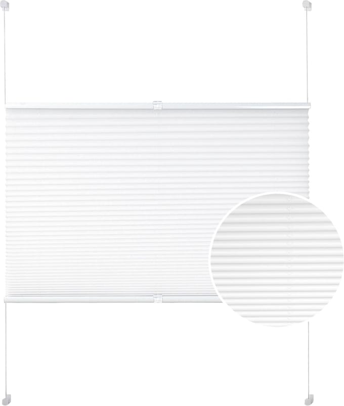 Happyment Luxe Jaloezieën - Rolgordijn Wit - 65x220cm - Isolerend - Zonder boren - Polyester