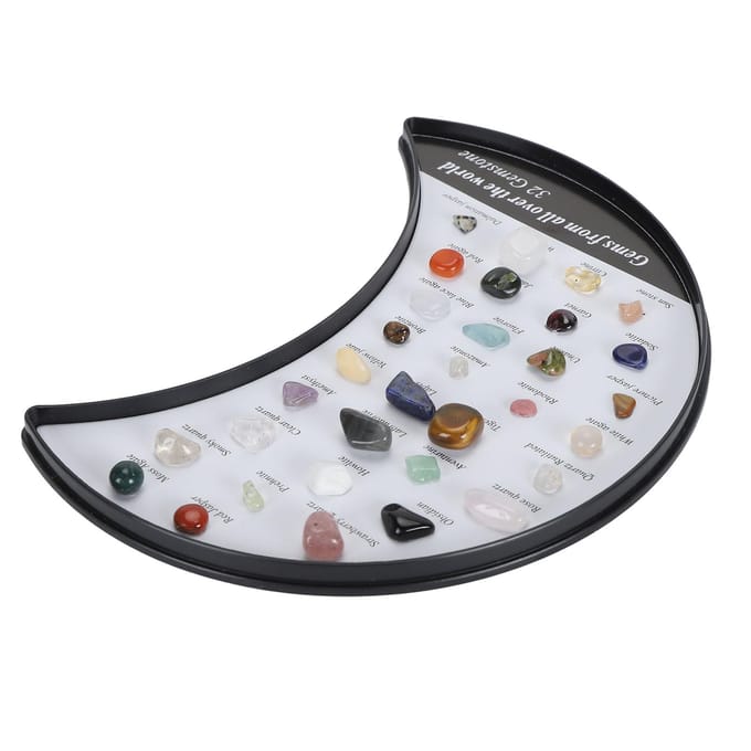 Kit de Collection de Roches et Minéraux pour Enfants Collection Exquise de Roches et Minéraux pour Salle de Classe Scientifique beige