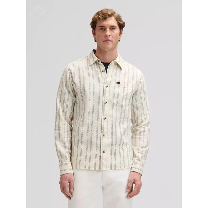 Lee 112378528 Overhemd Met Lange Mouwen Beige M Man