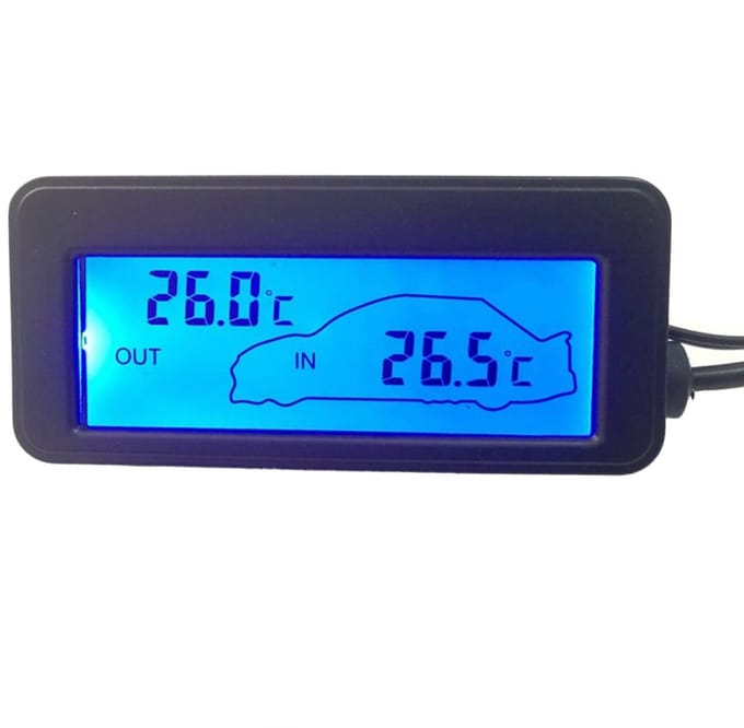 Digitale LCD Auto Thermometer voor Binnen en Buiten met Backlight
