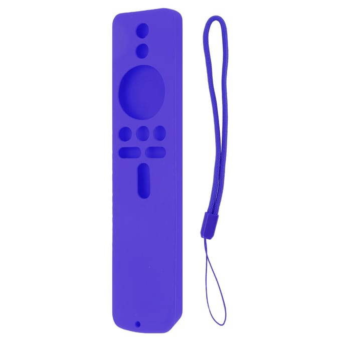 Housse de Protection en Silicone pour Xiaomi TV Stick 4K Antidérapante Housse de Télécommande avec Cordon Gris violet