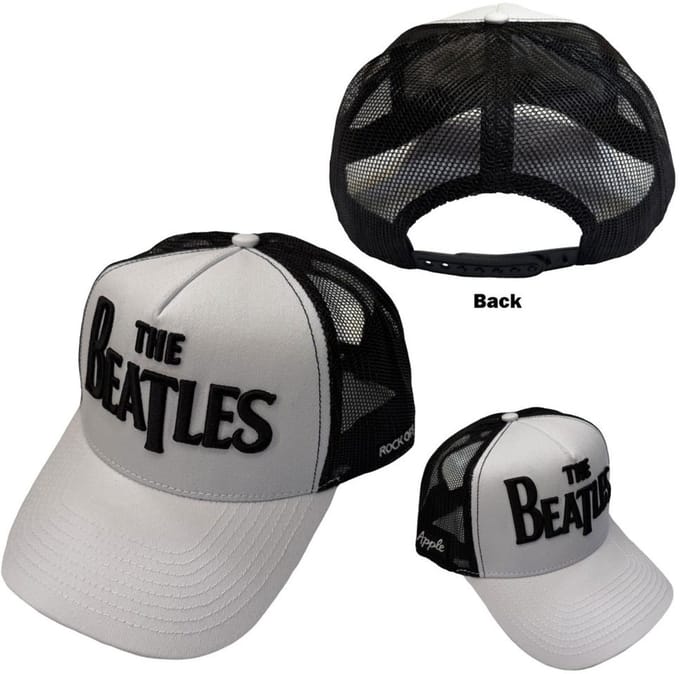 The Beatles - Drop T Logo & Apple Trucker pet - Zwart/Wit
