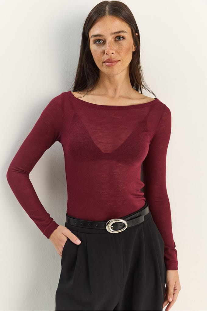 Ronde Hals Basis Transparante Top